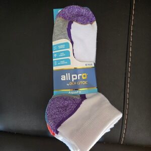 GOLDTOE All Pro AquaFX Women Sport Socks 6 Pair Low Cut Value Pack Shoe Sz 8-12